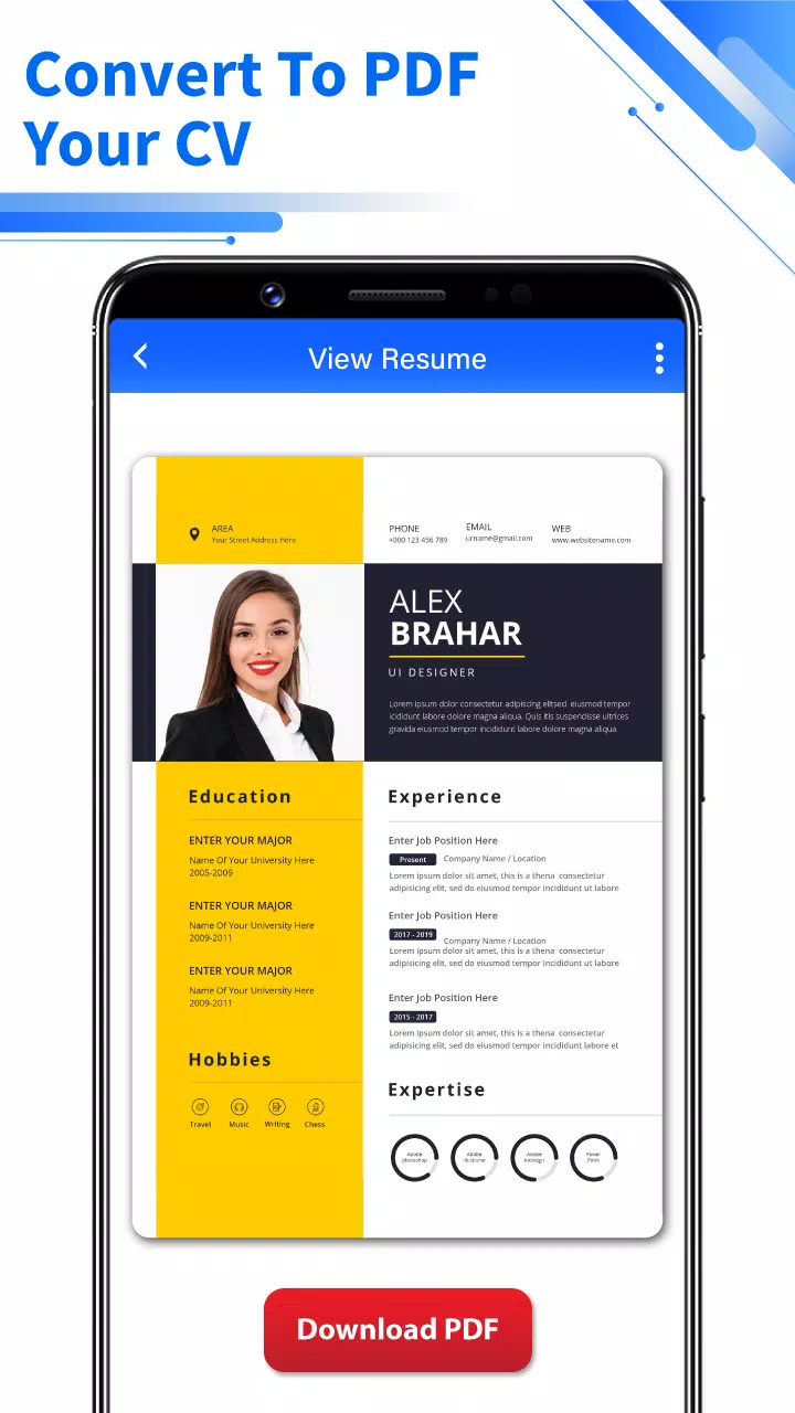 Resume Builder - PDF CV Maker Ảnh chụp màn hình 1