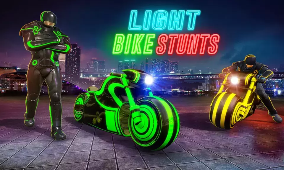 Light Bike Stunt Racing Game Скриншот 3