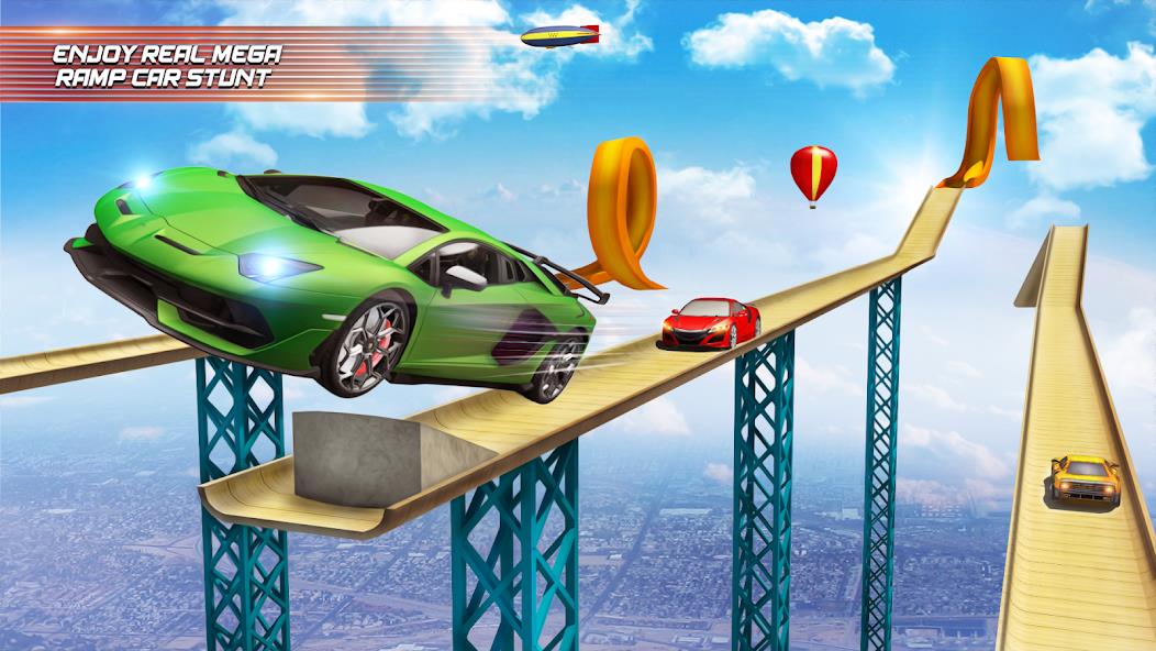 Mega Ramp Car Racing Master 3D Mod Скриншот 1