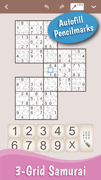 MultiSudoku: Samurai Sudoku Mod ဖန်သားပြင်ဓာတ်ပုံ 2