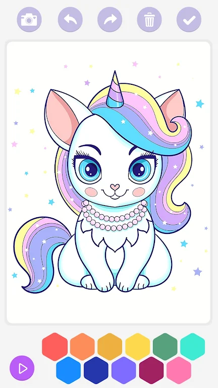 Unicorn Cat Coloring Book应用截图第2张