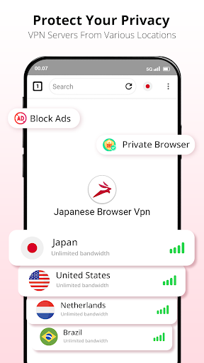 Japanese Browser Vpn: Private Captura de pantalla 2