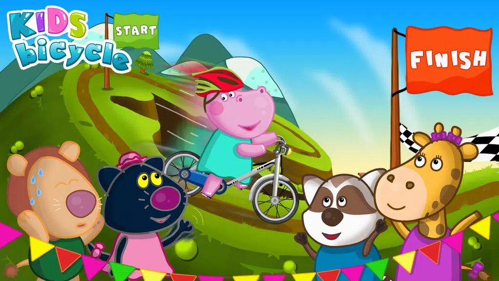 Hippo Bicycle: Kids Racing 스크린샷 0