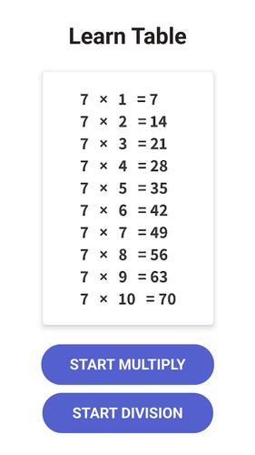 Times Table  - Learn Math Captura de tela 1