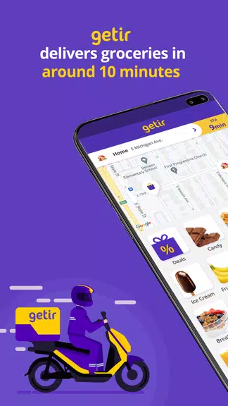 Schermata getir: groceries in minutes 0