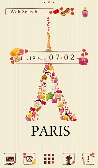 Sweet Paris Theme スクリーンショット 0