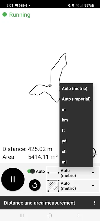 Distance and area measurement ဖန်သားပြင်ဓာတ်ပုံ 3