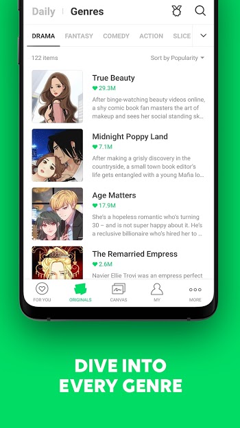 Schermata Webtoon Mod 1