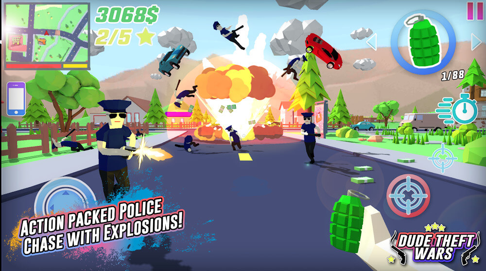 Dude Theft Wars Mod ภาพหน้าจอ 0