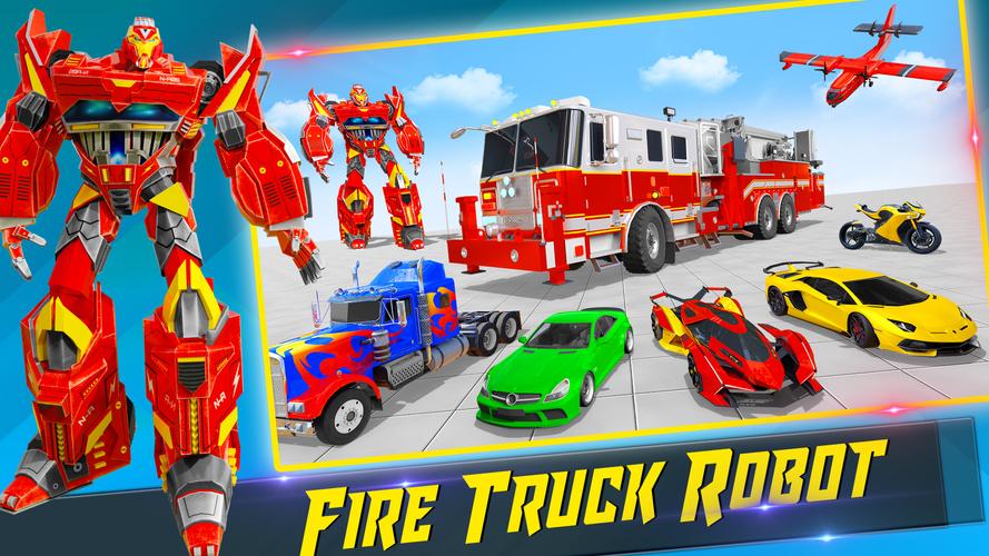 Fire Truck Robot Car Game Captura de pantalla 3