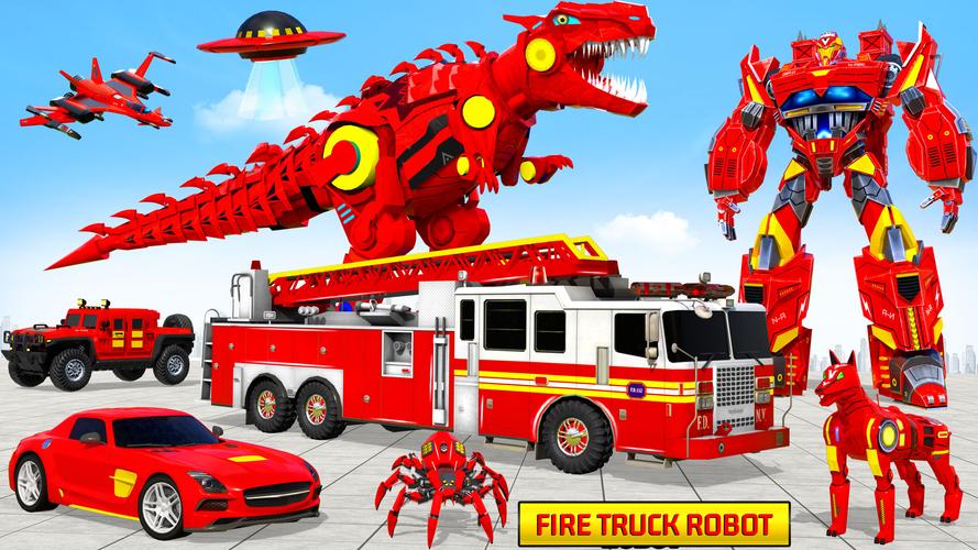 Fire Truck Robot Car Game Captura de pantalla 1