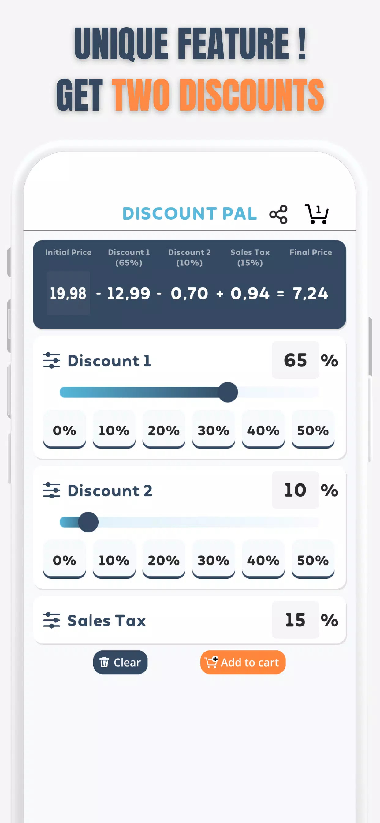 Percent Off Shoping Calculator 스크린샷 2