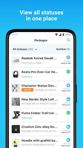 Package Tracker - pkge Mobile Captura de pantalla 1