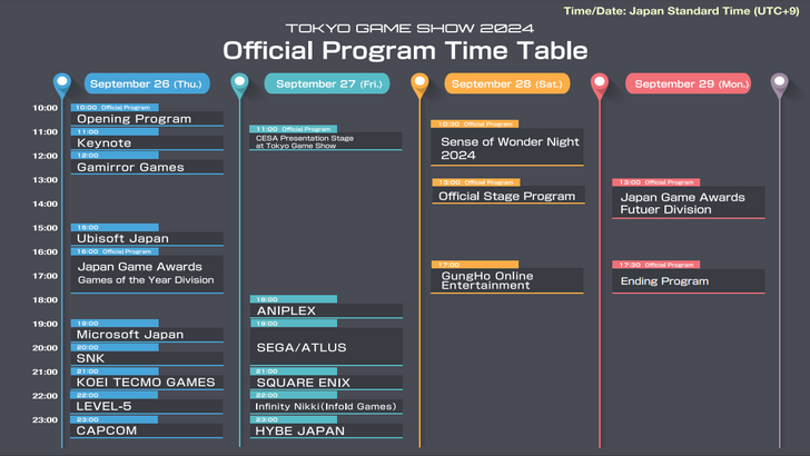 Tokyo Game Show 2024 Dates and Schedule