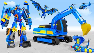 Snow Excavator Robot Car Games Captura de pantalla 2