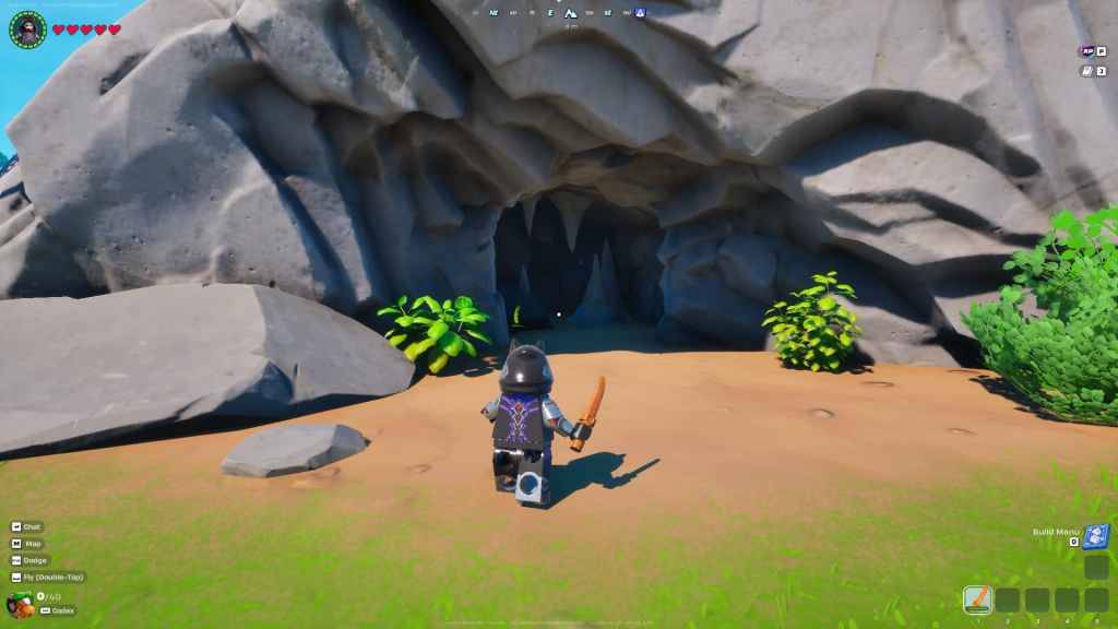 Entrada en la cueva en Lego Fortnite