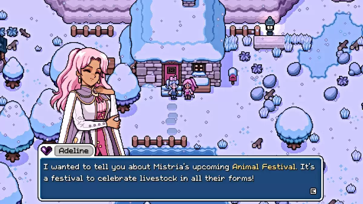 Adeline mentions the Animal Festival in Fields of Mistria