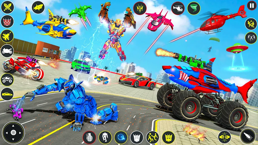 Monster Truck Robot Shark Game Screenshot 1