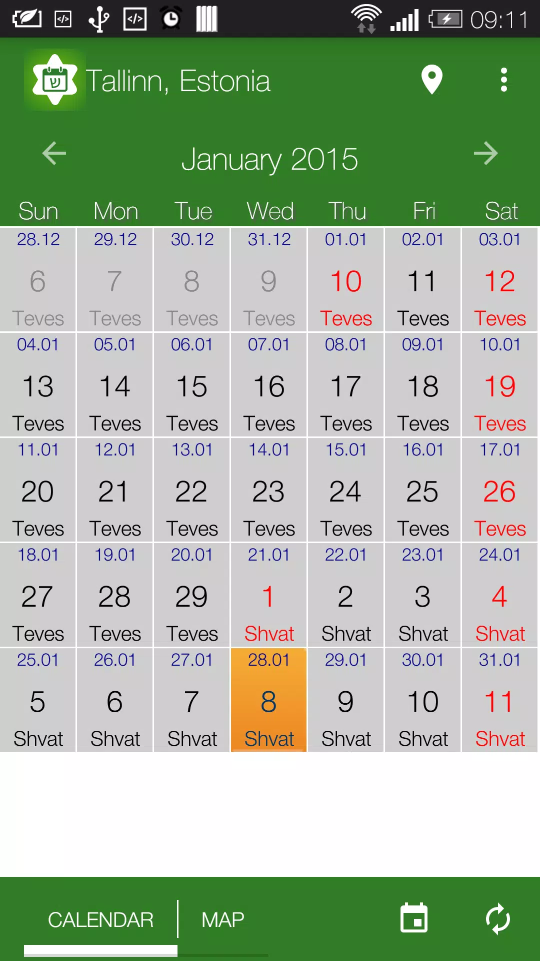 Schermata Jewish calendar - Simple Luach 0