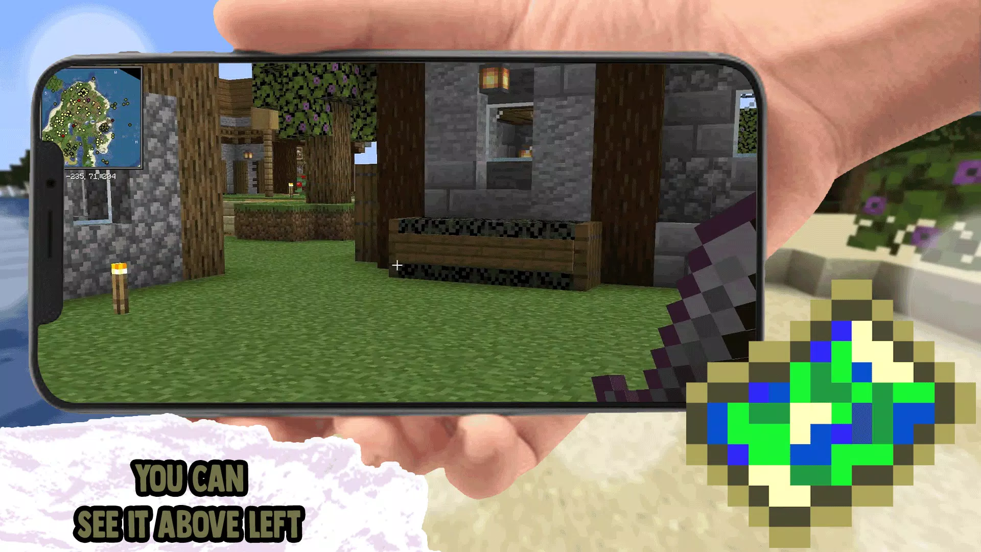 Minimap Mod Addons for MCPE ဖန်သားပြင်ဓာတ်ပုံ 0