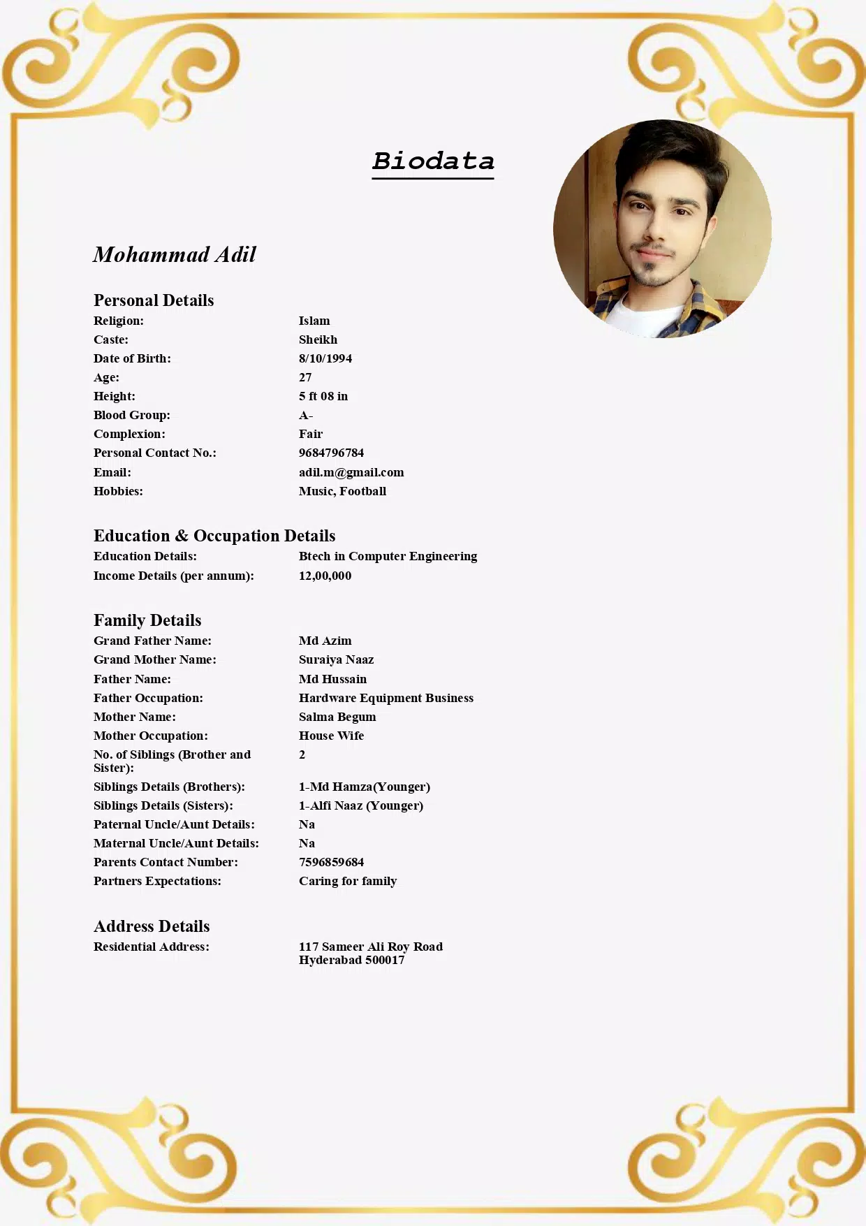 Muslim Marriage Biodata Maker Скриншот 2