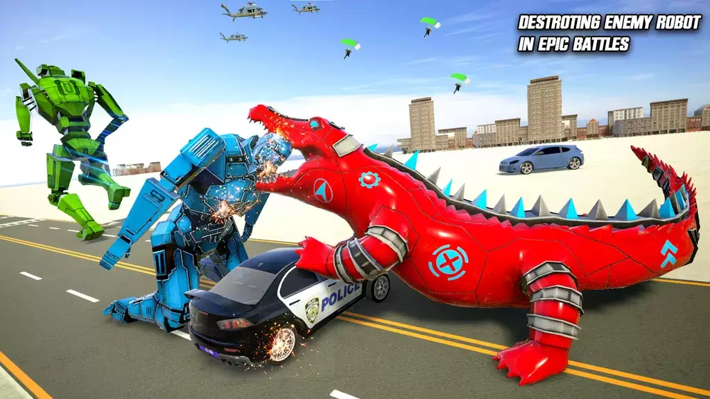 Crocodile Robot Car Transform Screenshot 2