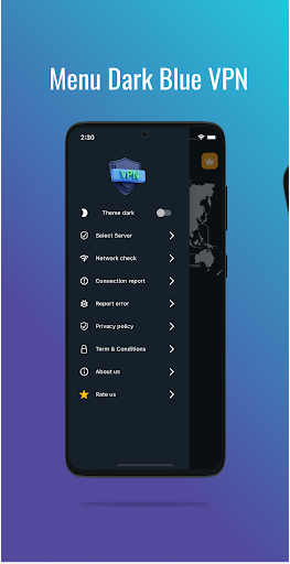 Dark Blue VPN - Fast & Secure ဖန်သားပြင်ဓာတ်ပုံ 3