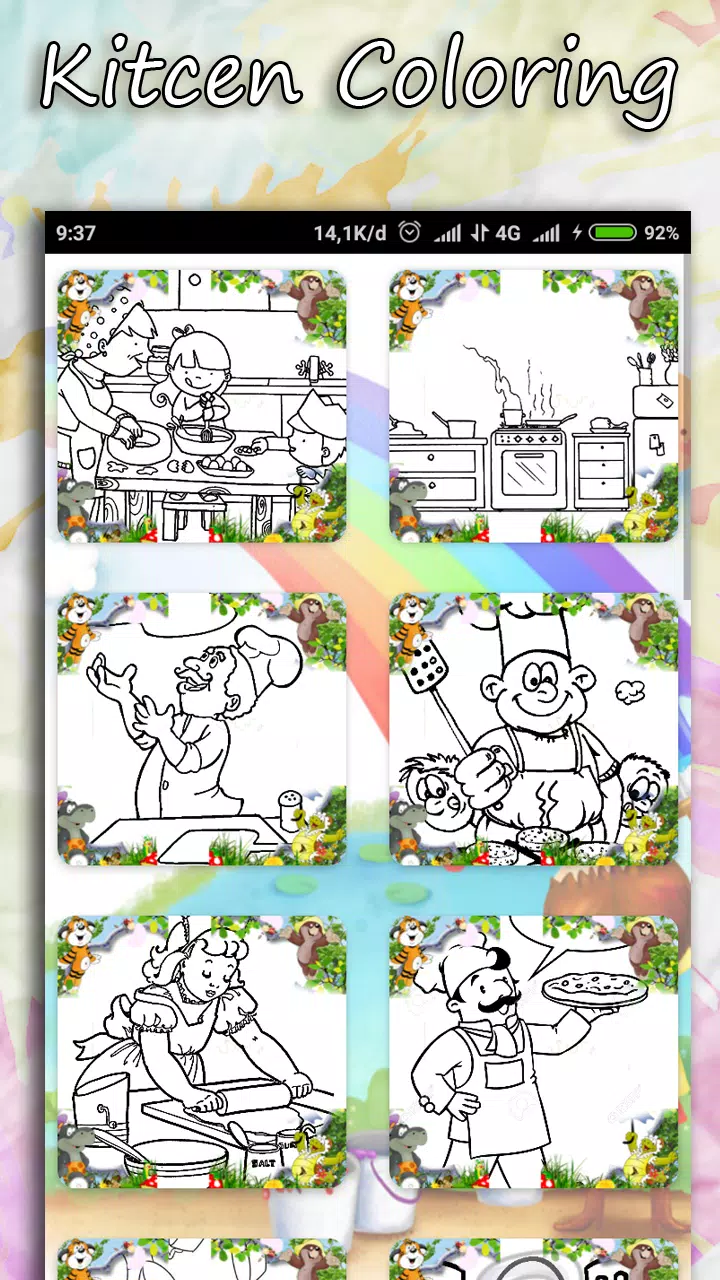 Coloring Kitchen Cooking page Captura de tela 2