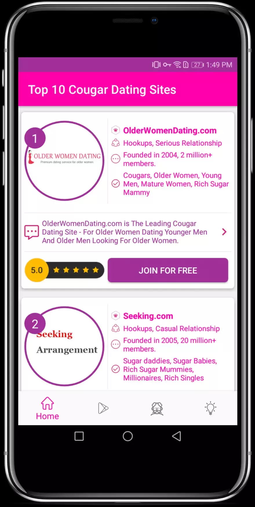 Cougar Dating Apps for Mature & Older Women ภาพหน้าจอ 0