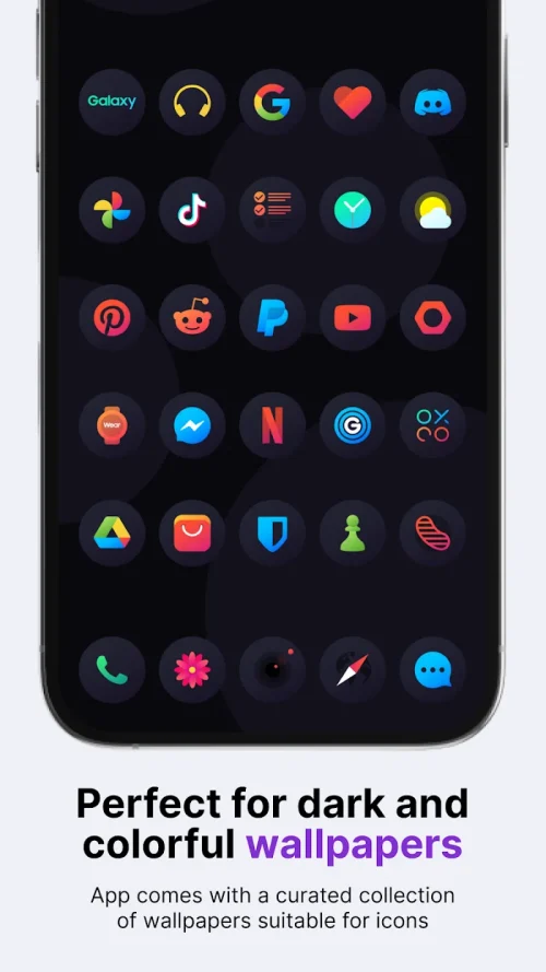 Hera Dark: Circle Icon Pack स्क्रीनशॉट 1