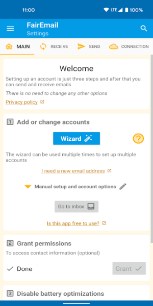FairEmail, privacy aware email ภาพหน้าจอ 0