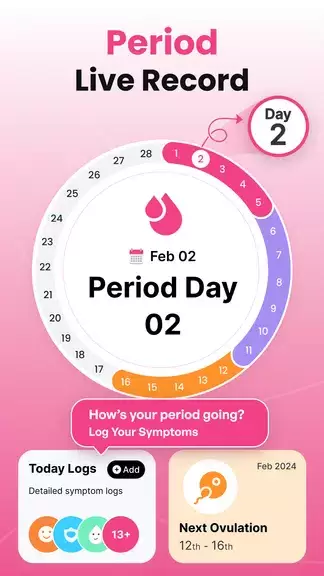 Period Tracker Ovulation Cycle Capture d'écran 0