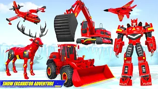 Snow Excavator Robot Car Games Captura de pantalla 3