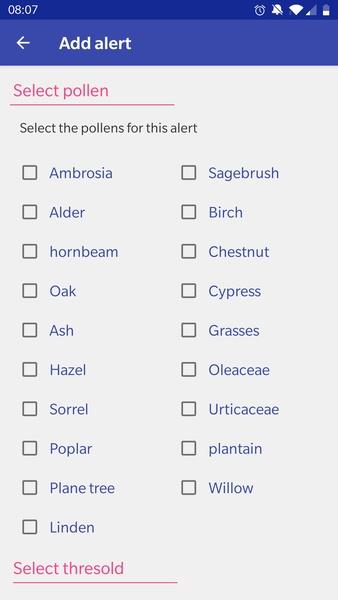 Alert Pollen Ảnh chụp màn hình 1