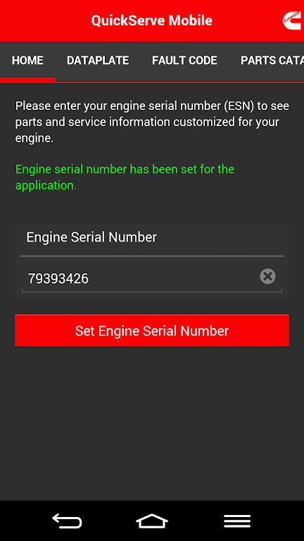 Cummins QuickServe Mobile Tangkapan skrin 1