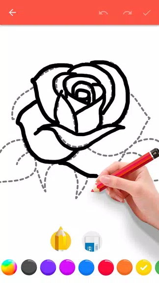 How To Draw Flowers ဖန်သားပြင်ဓာတ်ပုံ 1