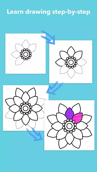 How To Draw Flowers ဖန်သားပြင်ဓာတ်ပုံ 2