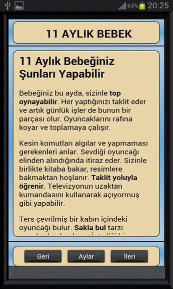 Bebek Gelişimi Ay Ay Detaylı স্ক্রিনশট 3