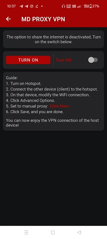 Schermata MD PROXY VPN 2