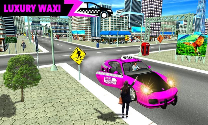 Schermata Pink Taxi Driving Game 3D 1