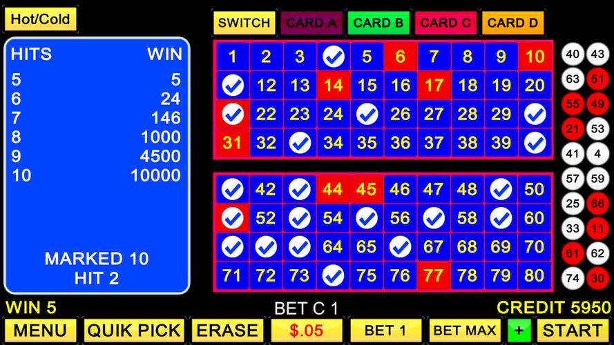 Keno 4 Card應用截圖第1張