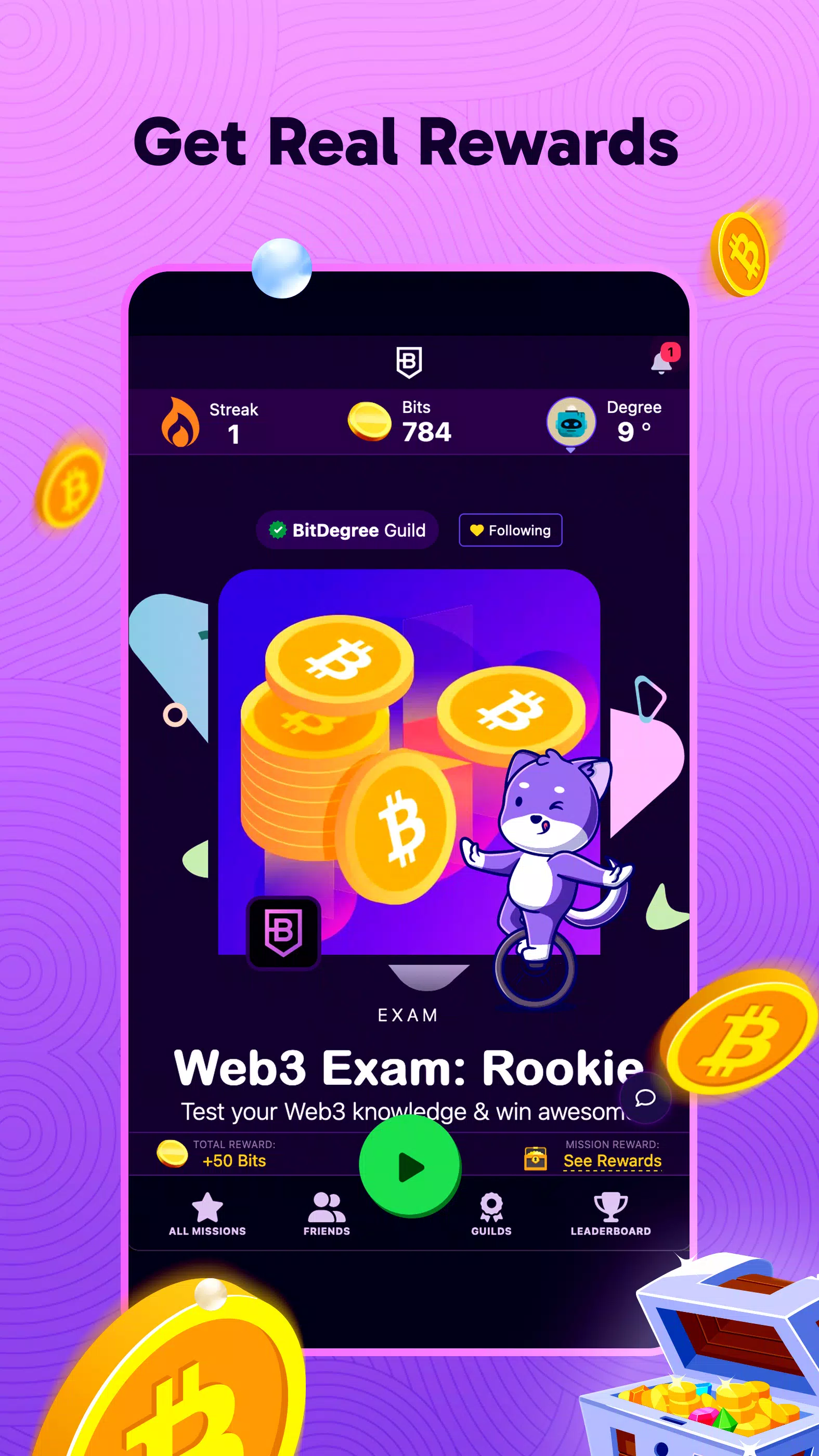 BitDegree: Play & Earn Crypto ဖန်သားပြင်ဓာတ်ပုံ 0