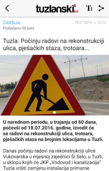 Tuzlanski.ba Tangkapan skrin 1