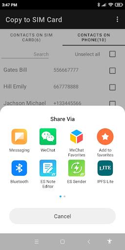 Copy to SIM Card スクリーンショット 2