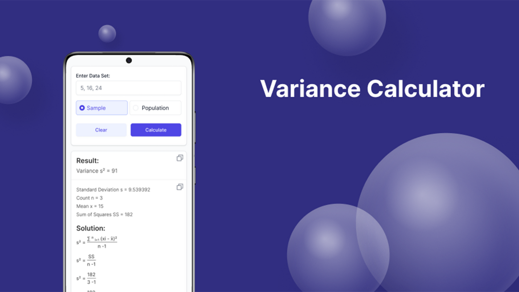 Variance Calculator ဖန်သားပြင်ဓာတ်ပုံ 2