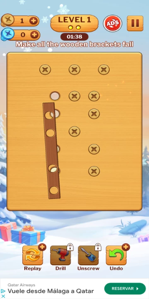 Wood Nuts Game: Unscrew Puzzle Captura de pantalla 1