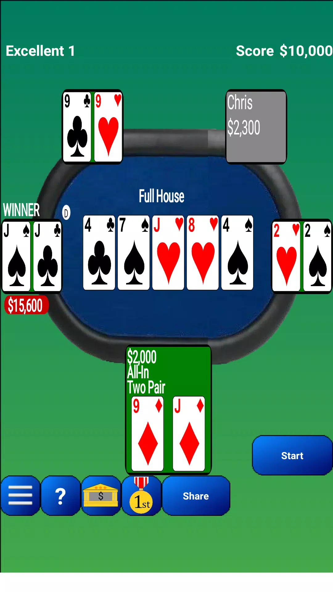 Texas Hold'em Poker ภาพหน้าจอ 0