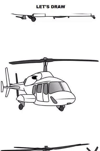 Draw Aircrafts: Helicopter Tangkapan skrin 0