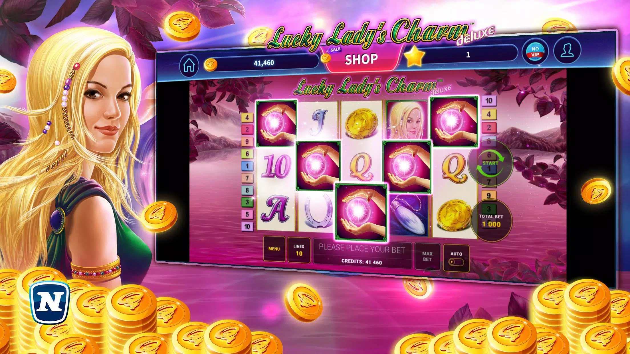 Lucky Lady's Charm Deluxe Slot Ekran Görüntüsü 0