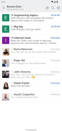 Rocket.Chat Experimental Schermafbeelding 1